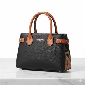 Black and Tan Leather Satchel Crossbody Women’s Bag